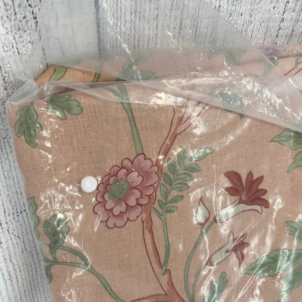 Matouk Schumacher Simone Duvet Full/Queen Apricot Floral 100% Linen Luxury